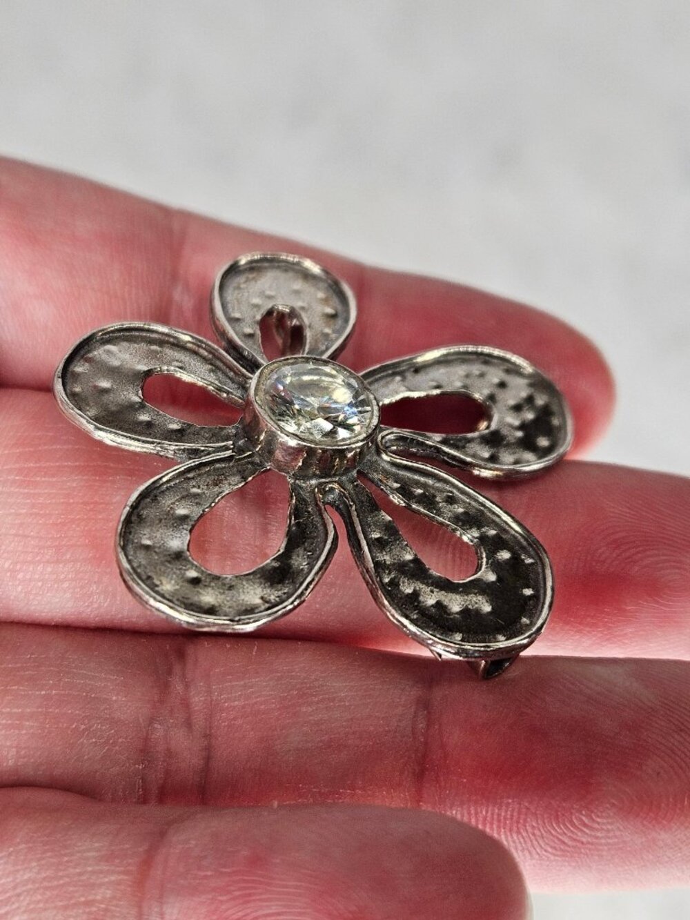 Silpada 925 Sterling Silver Flower Crystal Brooch Pin With Unbranded Necklace View 6